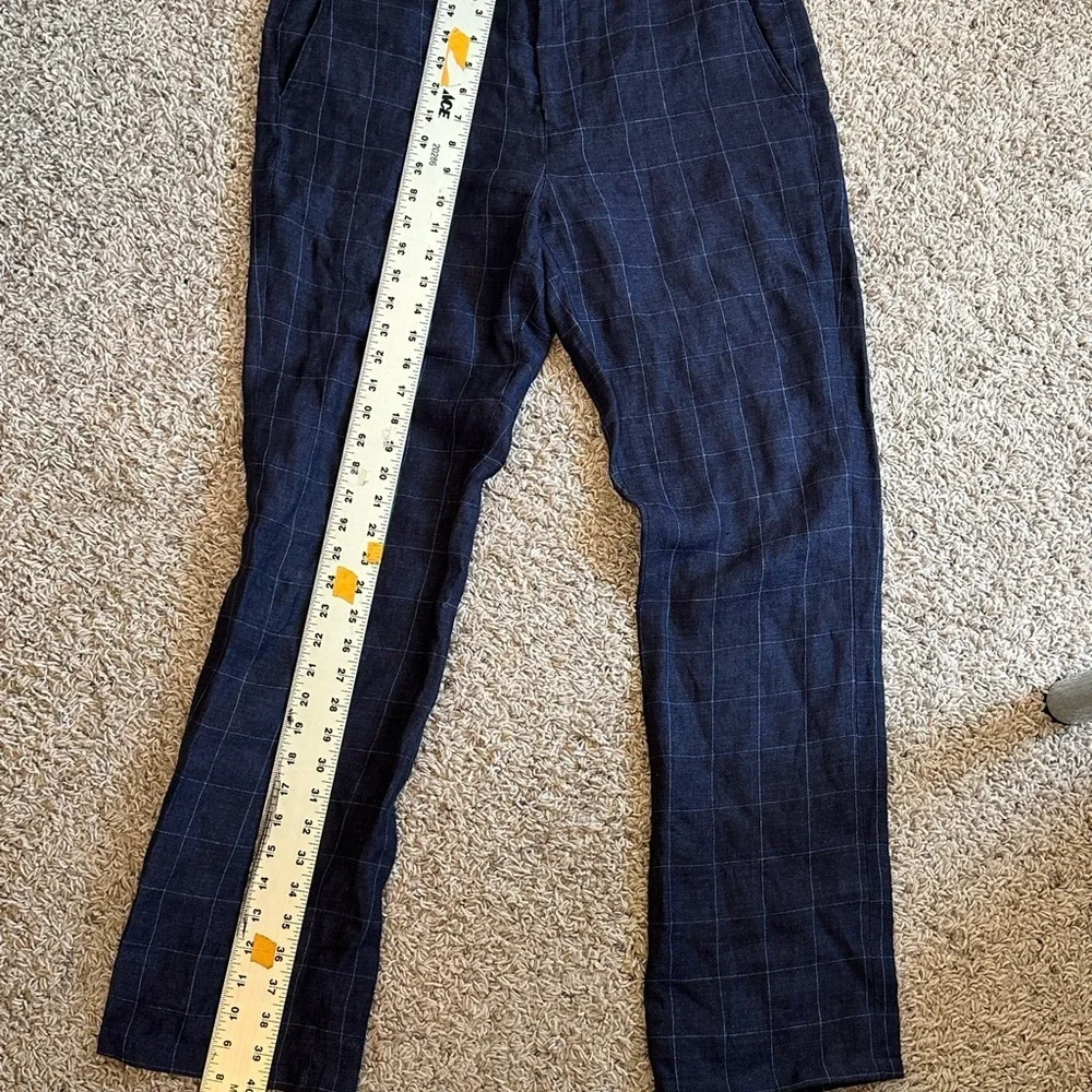 Men's Navy Plaid Dress Pants - Picture 10 of 10